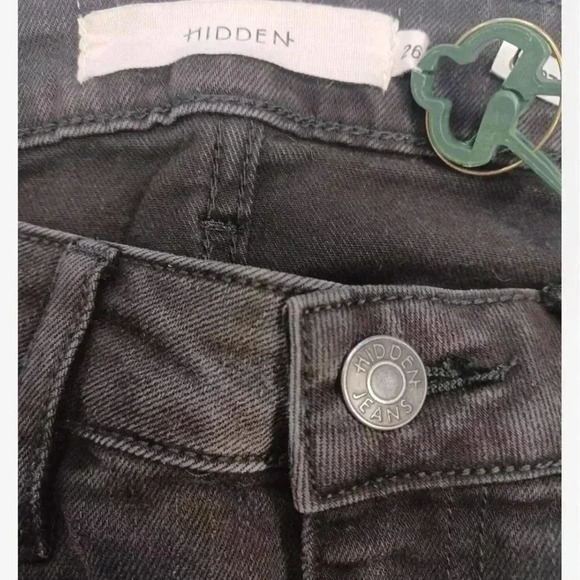 Hidden Black Raw Hem Skinny Stretchy High Rise Ankle Jeans Size 26 - Picture 11 of 12